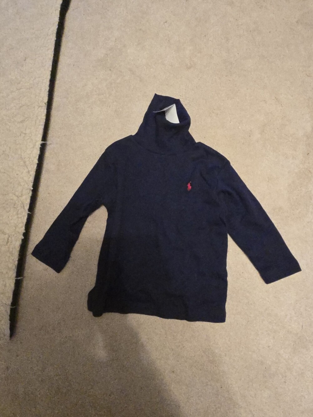 Polo by Ralph Lauren Navy Long Sleeve Turtleneck with Red Pony SIZE 2T